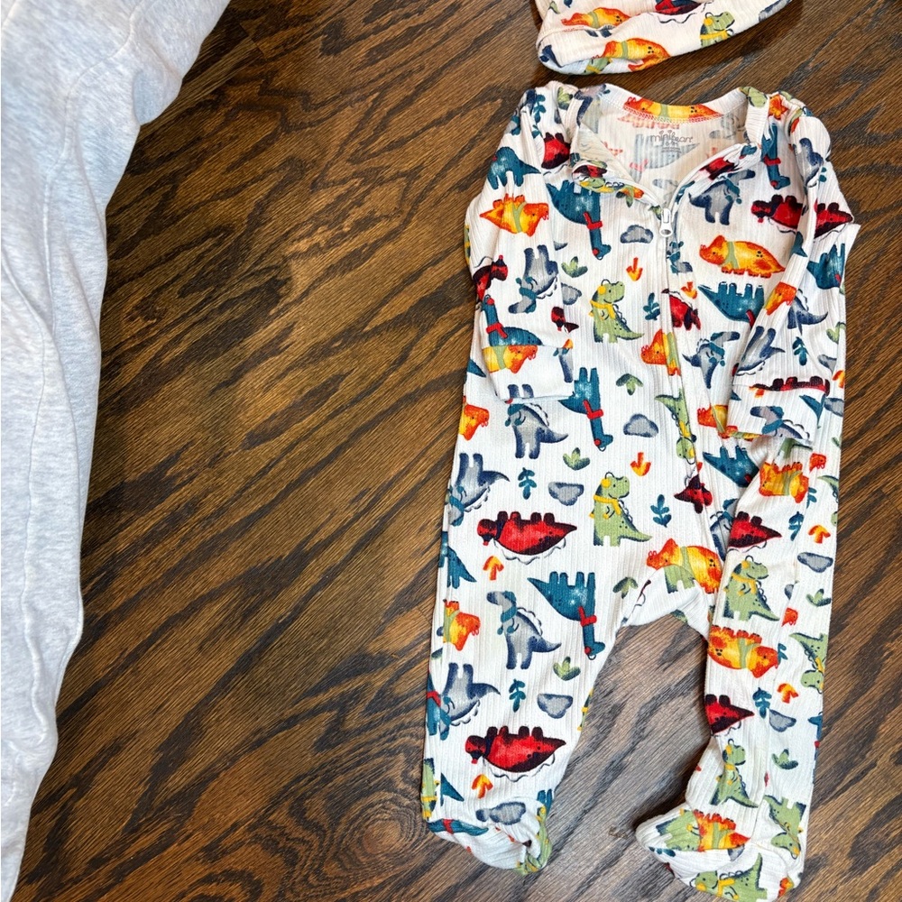 Colorful Dinosaur Kids Footie Pajamas
